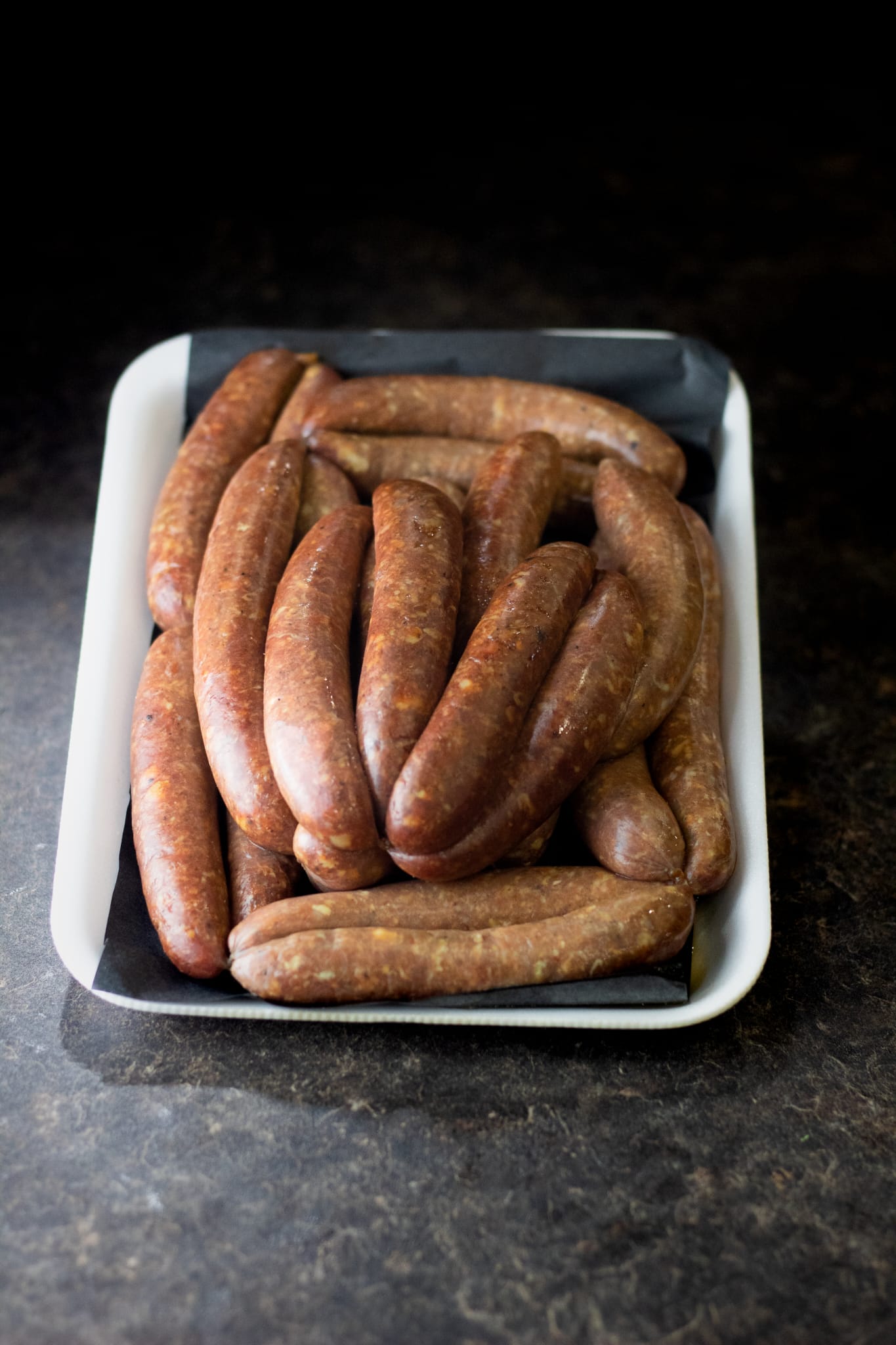 Fresh sausage tray